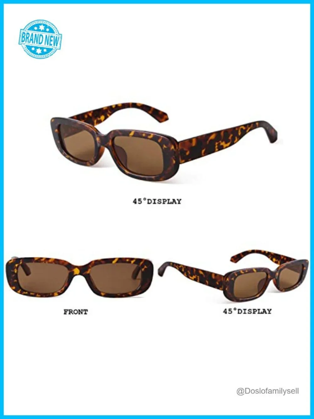 Retro Rectangle Sunglasses UV400 Protection Driving Glasses Narrow Square Frame